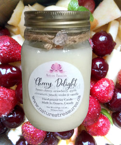 Cherry Delight Soy Wax Candle - Mason Jar 80+Hours