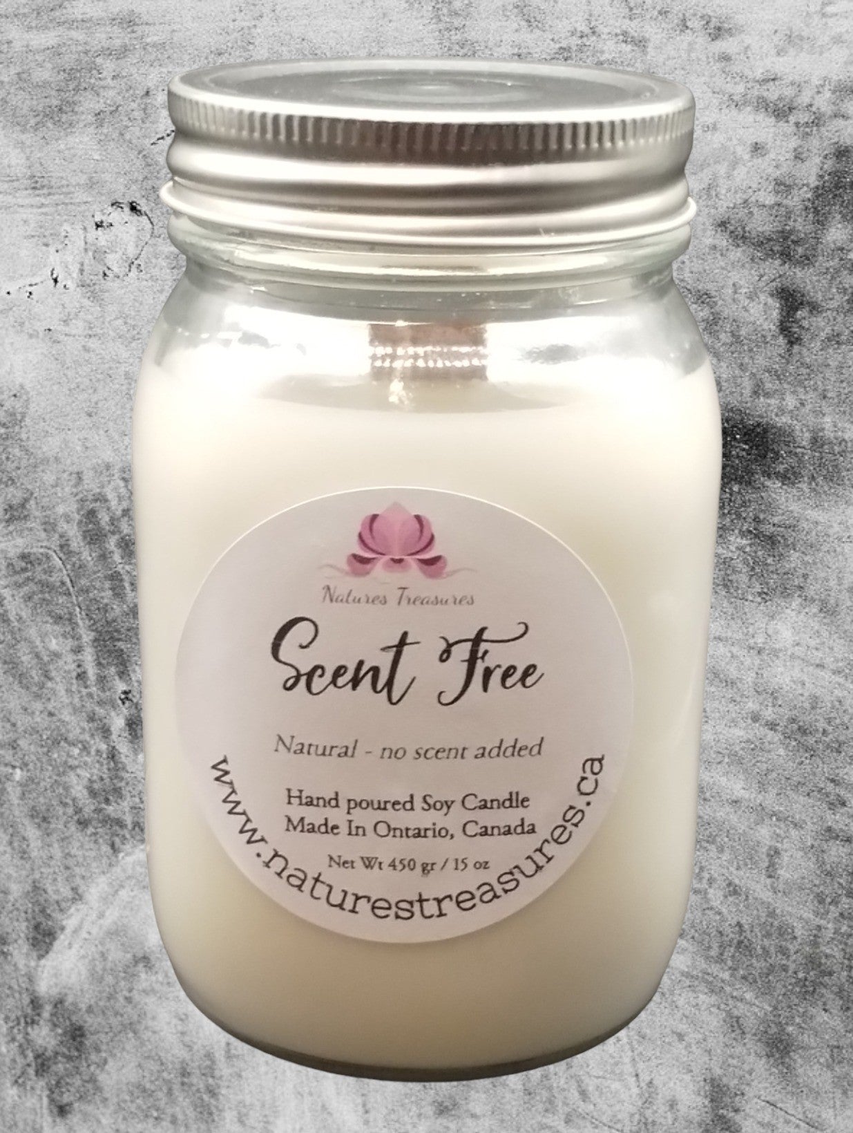 Scent Free Soy Wax Candle - Mason Jar 80+Hours