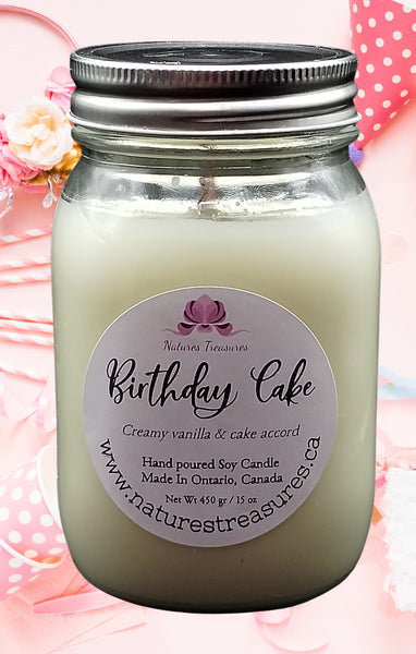 Birthday Cake Soy Wax Candle - Mason Jar 80+Hours