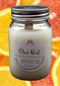 Citrus Soy Wax Candle - Mason Jar 80+Hours