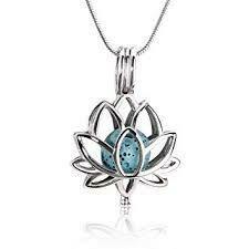 Lava Aromatherapy Necklace - Lotus